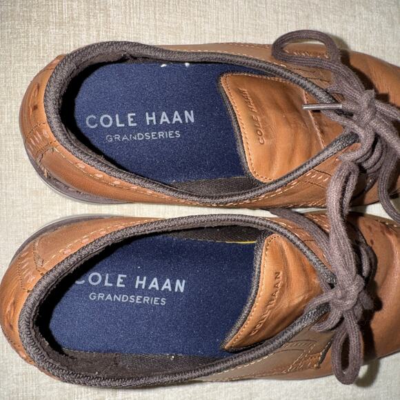 Cole Haan GoTo Plain Toe Oxford Mens 9M Brown Leather Derby Dress Shoe C34125 main image 4